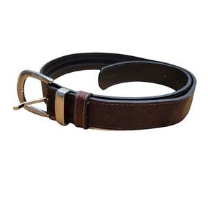 Atitlan Brown Leather Money Belt Pebbled Interchangeable Buckle Unisex 36